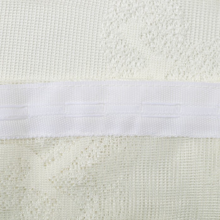 Штора Тюль жаккард Вензель цветочный 150х260 см, цв. молочный, 100% п/э