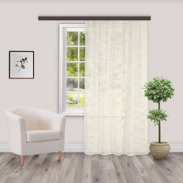 Штора Тюль жаккард "Авангард" молочный 260х300 см 1шт/компл.100% п/э