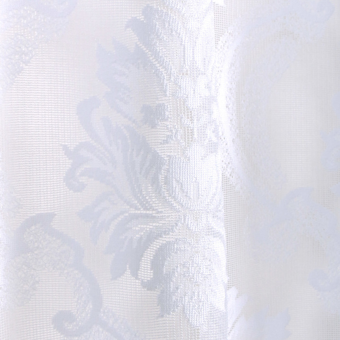 Штора Тюль жаккард "Вензель цветочный" белый 260х300 см 1шт/компл.100% п/э