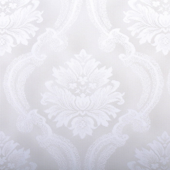 Штора Тюль жаккард "Вензель цветочный" белый 260х300 см 1шт/компл.100% п/э