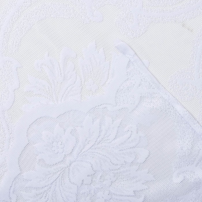 Штора Тюль жаккард "Вензель цветочный" белый 260х300 см 1шт/компл.100% п/э