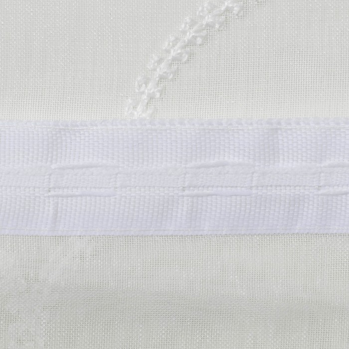 Штора Тюль с вышивкой Диамант 260х300 см, цв. молочный, 100% п/э