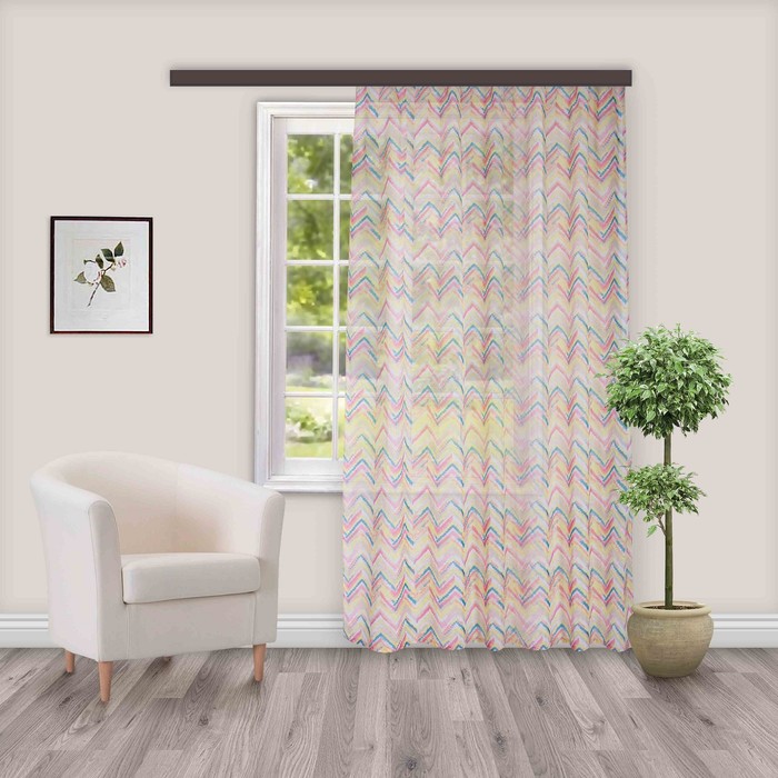 Штора Тюль-печать "Бохо" мульти 260х300 см 1шт/компл.100% п/э