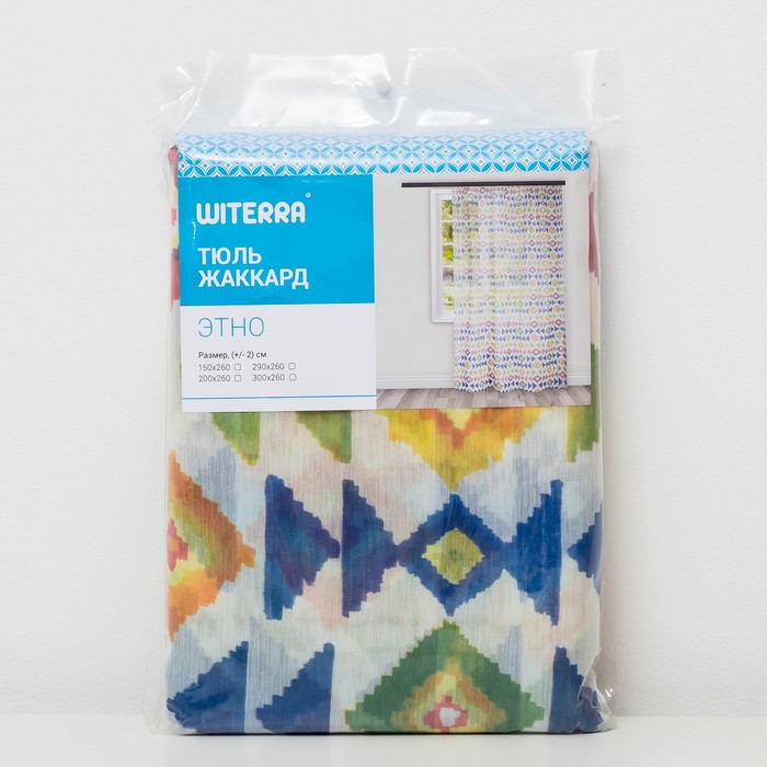 Штора Тюль-печать "Этно" мульти 260х300 см 1шт/компл.100% п/э