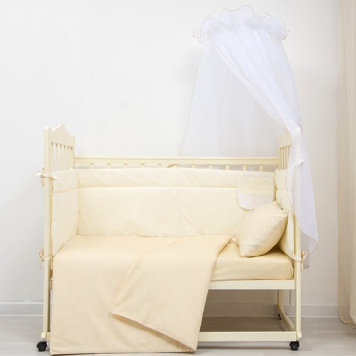 Борт с карманом "Большой Мишка", 45х360 см, цвет бежевый, хл100% бязь