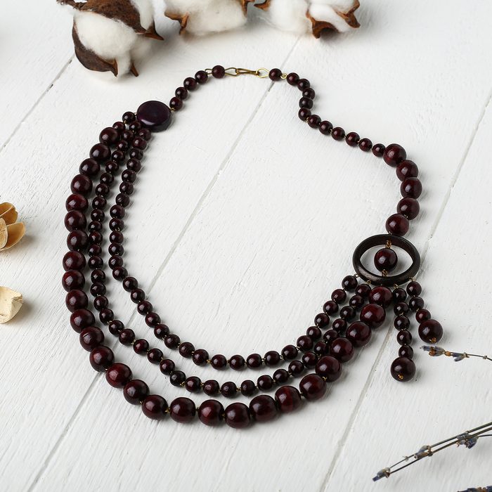 Бусы ручная работа, деревянные "Орден малый" цвет МИКС