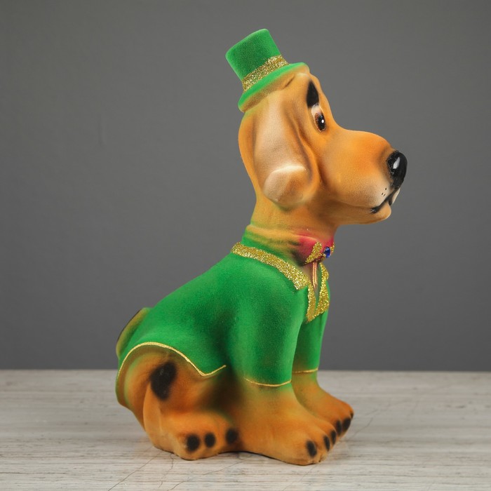 Копилка "Собака Аристократ", флок, бежевый