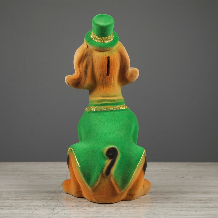 Копилка "Собака Аристократ", флок, бежевый