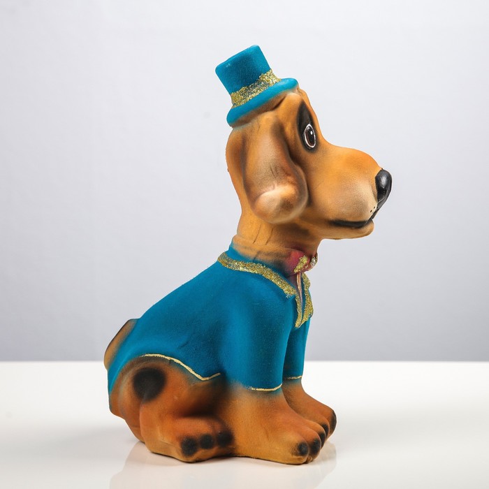 Копилка "Собака Аристократ", флок, бежевый