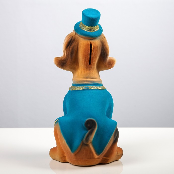 Копилка "Собака Аристократ", флок, бежевый