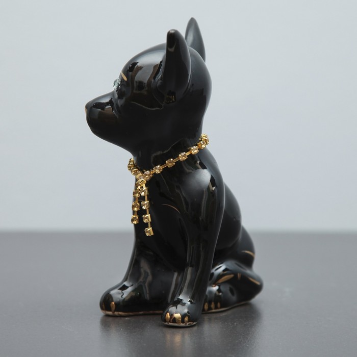 Копилка "Собака Чихуахуа", мини, цепочка, глянец, чёрный