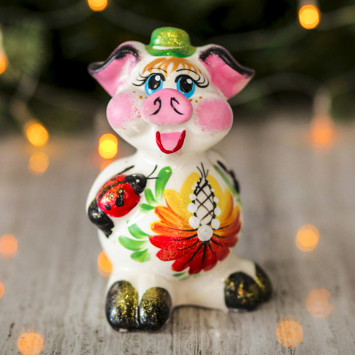 Копилка "Наф-наф" 7,5*8,5 см цветы