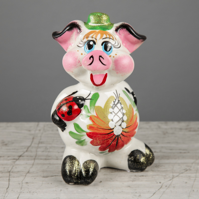 Копилка "Наф-наф" 7,5*8,5 см цветы