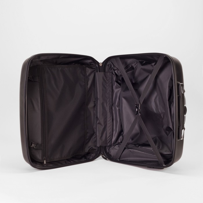 Чемодан мини 15", отдел на молнии, 2 колеса, кодовый замок, цвет чёрный