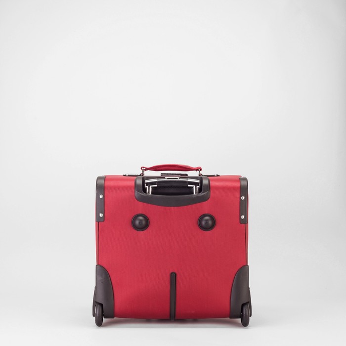 Чемодан-мини на молнии 16", 1 отдел, наружный карман, 2 колеса, кодовый замок, цвет бордовый
