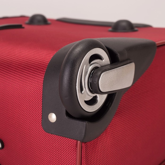 Чемодан-мини на молнии 16", 1 отдел, наружный карман, 2 колеса, кодовый замок, цвет бордовый