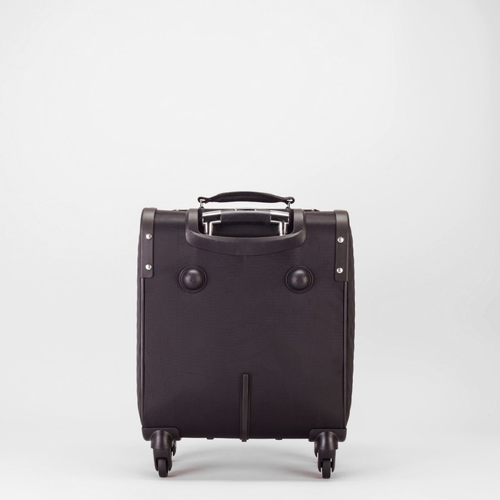 Чемодан малый на молнии 16", 1 отдел, наружный карман, 4 колеса, кодовый замок, цвет чёрный