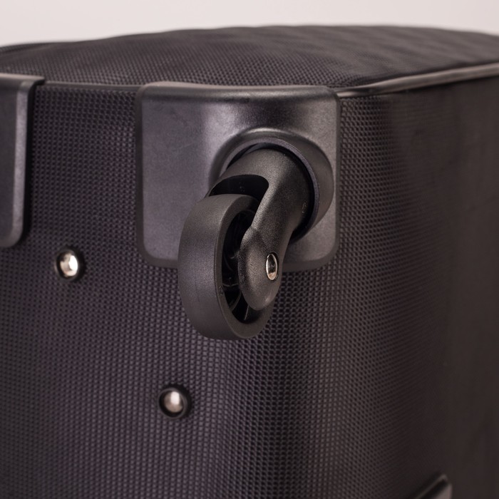 Чемодан малый на молнии 16", 1 отдел, наружный карман, 4 колеса, кодовый замок, цвет чёрный