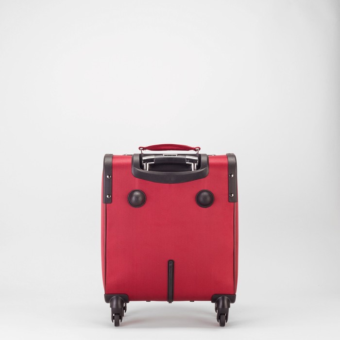 Чемодан малый на молнии 16", 1 отдел, наружный карман, 4 колеса, кодовый замок, цвет бордовый