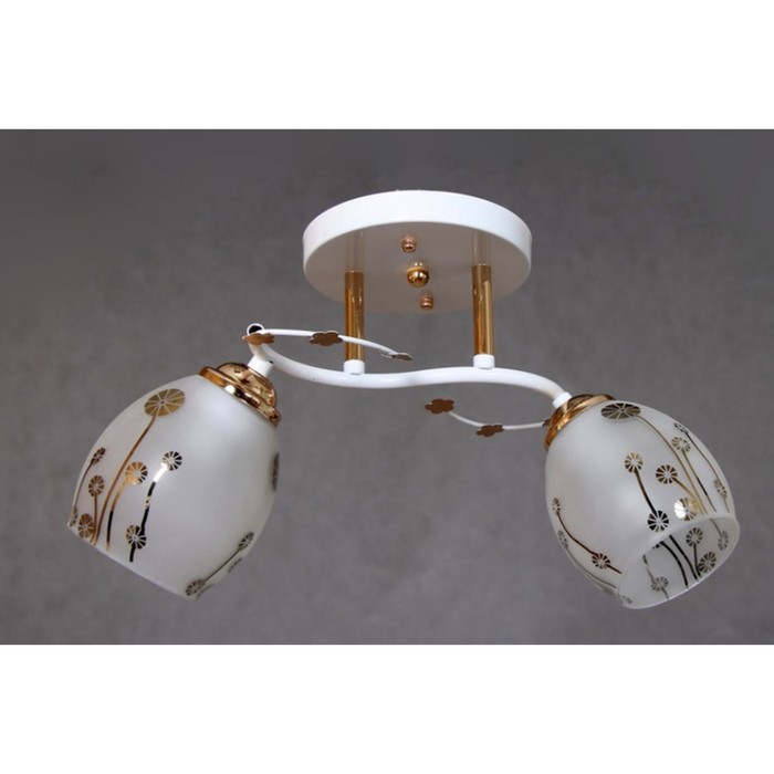 Люстра "Меган" 2x60Вт E27 белый-золото