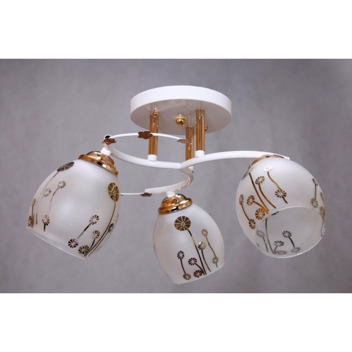 Люстра "Меган" 3x60Вт E27 белый-золото