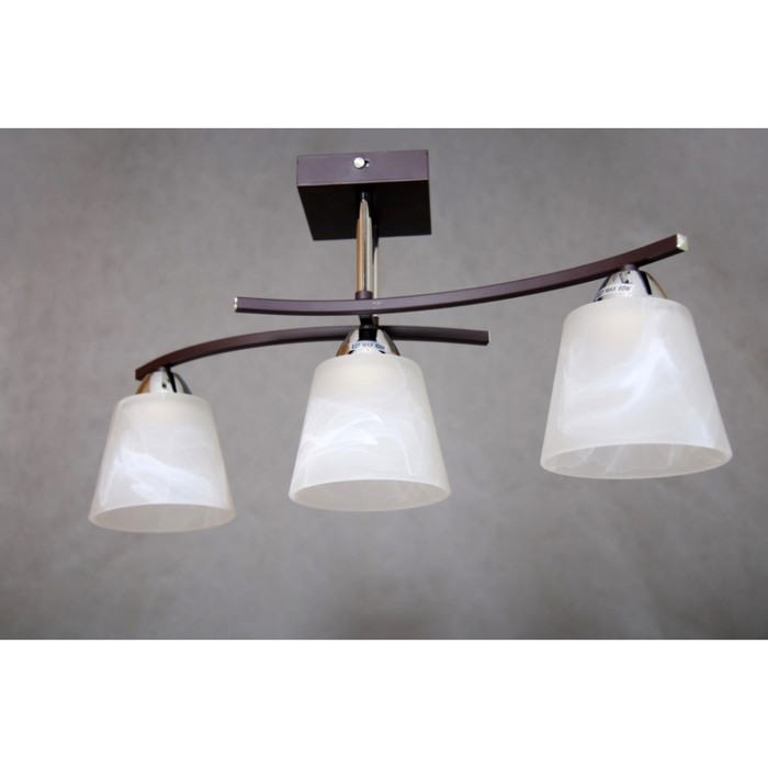 Люстра "Абелл" 3x60Вт E27 хром-коричневый