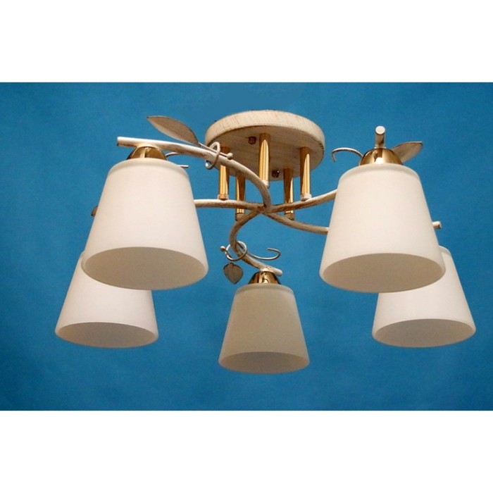 Люстра  "Кимберли"   5x60Вт E27 белый-золото