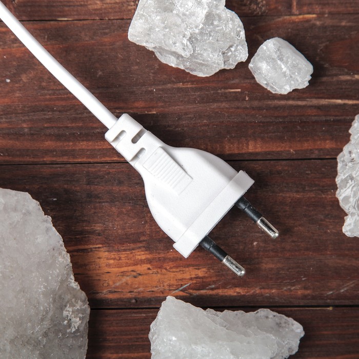 Соляной светильник "Звёздочки", корзина, 10 х 10 х 15 см, 2 кг, белый, деревянный декор