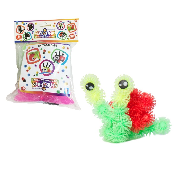 Конструктор 1toy "Лепейник", 48 разноцветных деталей, 8 аксессуаров, МИКС