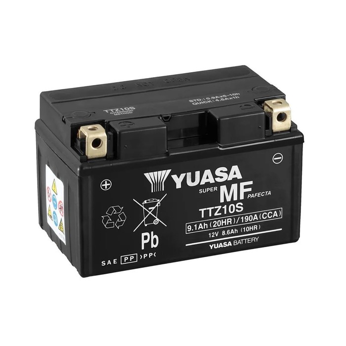 фото Аккумуляторная батарея yuasa 8.6 а/ч - 6ст agm, ttz10s, прямая полярность