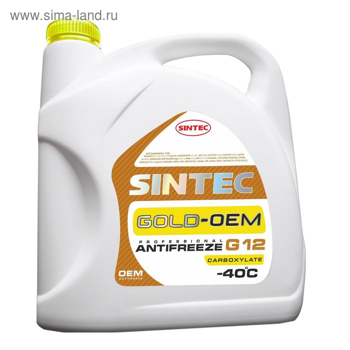 

Антифриз SINTEC GOLD - 40 желтый, 5кг