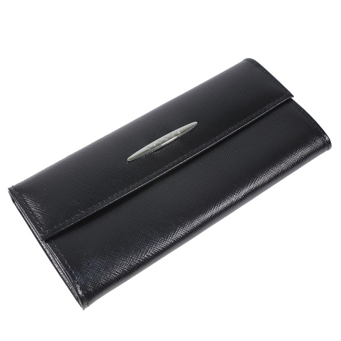 Портмоне женское, 2 отдела для купюр, для монет, для кредитных карт, цвет чёрный