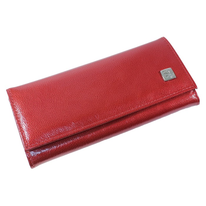 Портмоне женское, 2 отдела для купюр, для монет, для кредитных карт, цвет красный