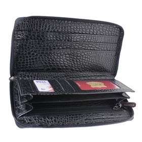 

Портмоне женское, 2 отдела для купюр, для монет, для кредитных карт, цвет чёрный