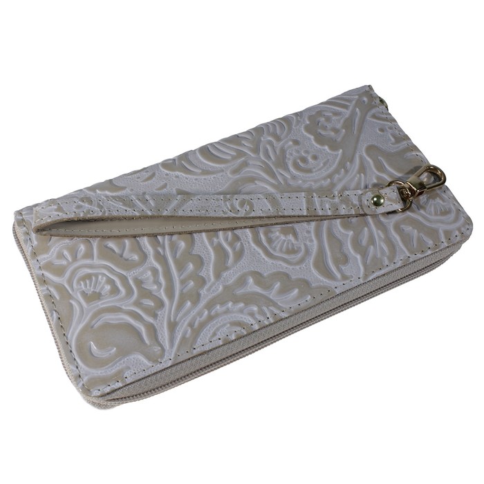 Портмоне женское, 2 отдела для купюр, для монет, для кредитных карт, цвет бежевый