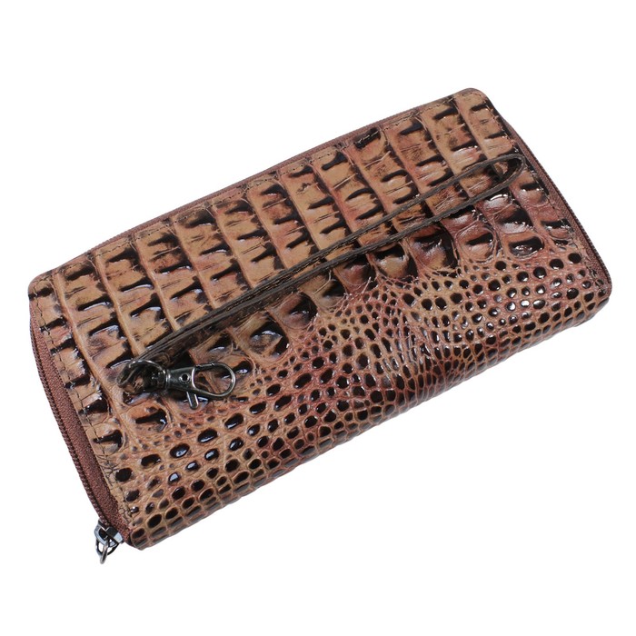 Портмоне женское, 2 отдела для купюр, для монет, для кредитных карт, цвет тёмно-коричневый