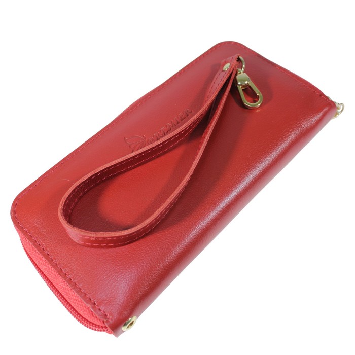 Портмоне женское, 3 отдела для купюр, для монет, для кредитных карт, цвет красный