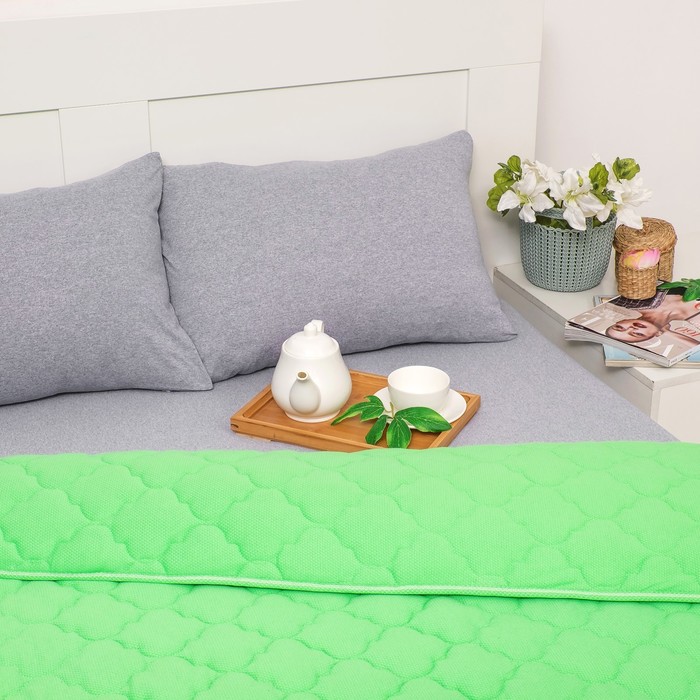 Постельное бельё Brooklin Bed евро цвет салат 200х200 рез. (серый), одеяло 200х220, 50х70 2шт, трик Терри, хл100%