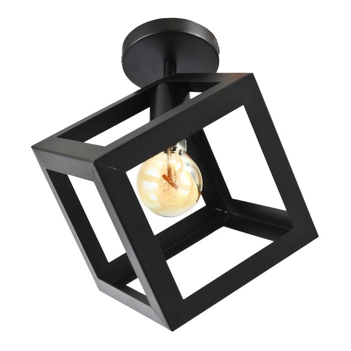 

Люстра потолочная "Куб" черный 1x40W E27 16x16x19 см BayerLux