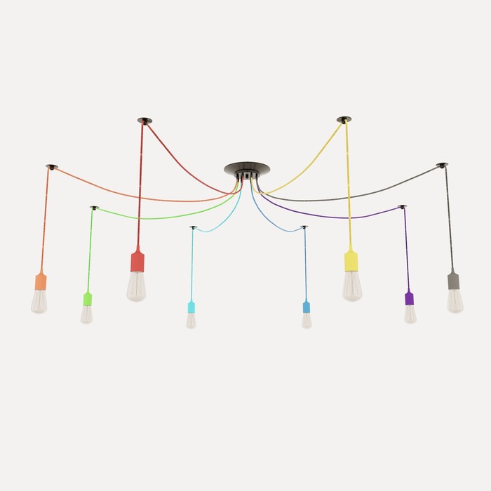 Светильник "Цветной паук" 8x40W E27 80x80x90 см