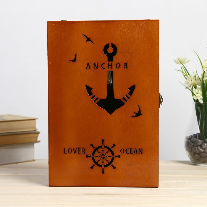 Ключница дерево 6 крючков "Любовь к океану" 30х20х5,5 см