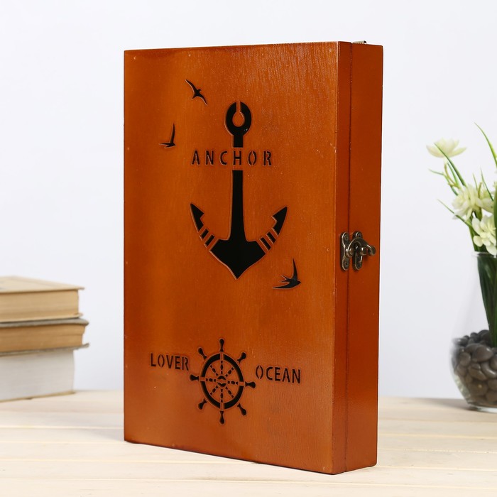 Ключница дерево 6 крючков "Любовь к океану" 30х20х5,5 см