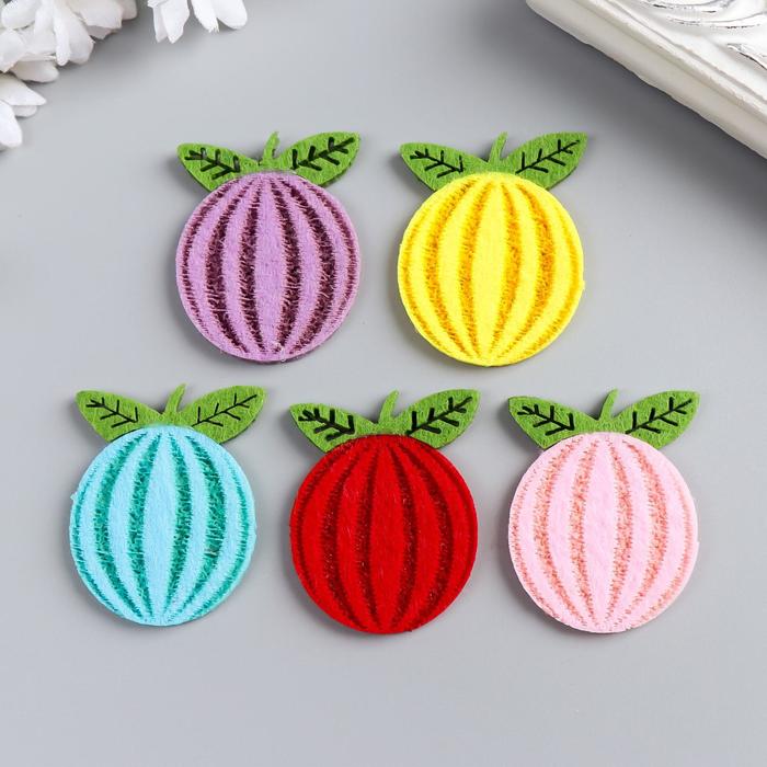 Декор для творчества войлок "Арбузики" набор 5 шт 4х3,3 см
