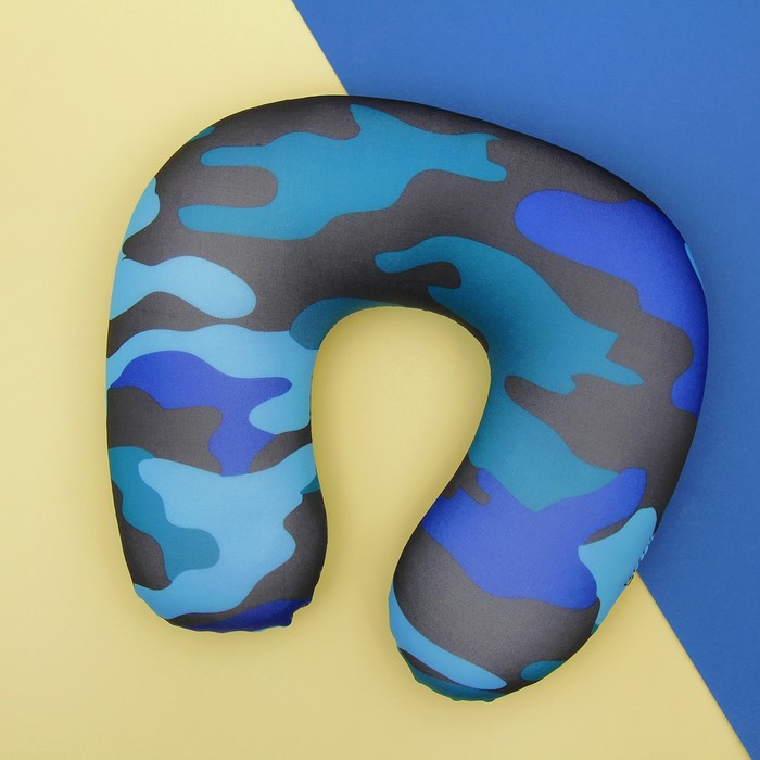 Мягкая игрушка-антистресс подголовник "Камуфляж", цвет синий