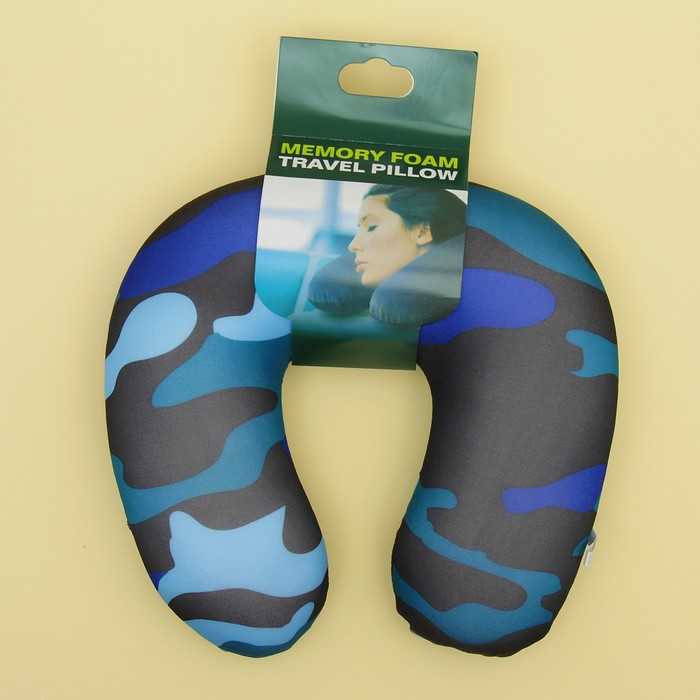 Мягкая игрушка-антистресс подголовник "Камуфляж", цвет синий