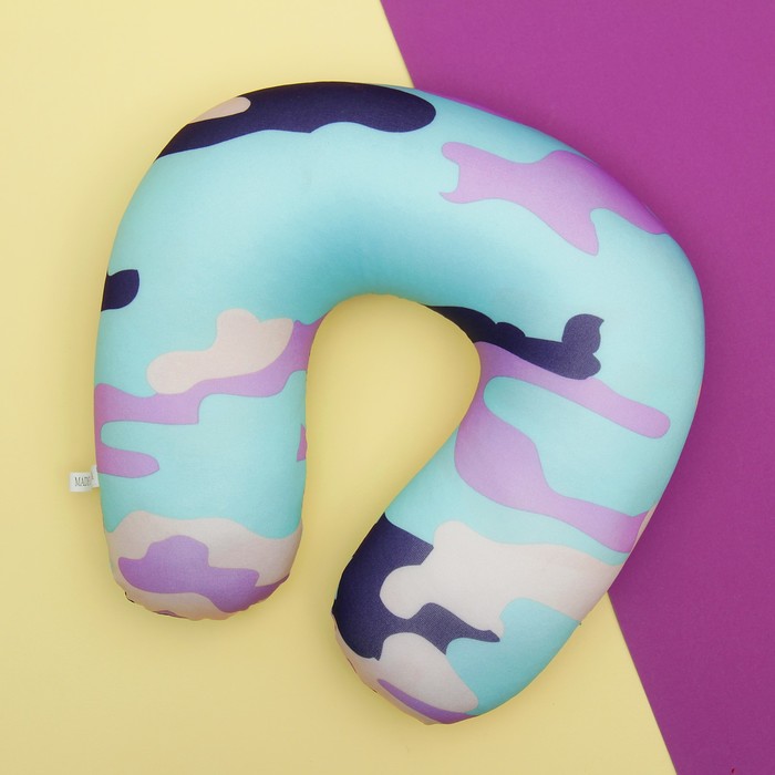 Мягкая игрушка-антисстресс подголовник "Камуфляж" голубой цвет