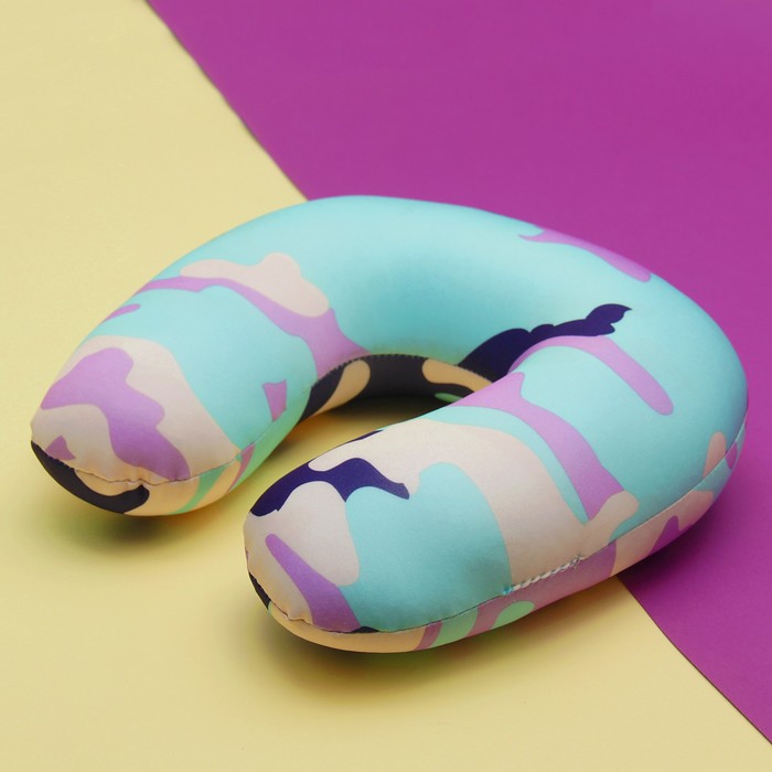 Мягкая игрушка-антисстресс подголовник "Камуфляж" голубой цвет