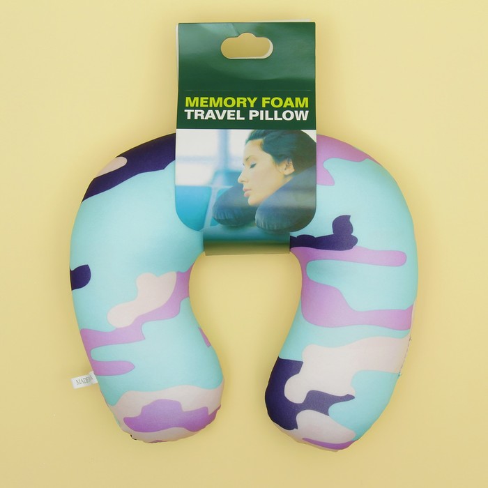 Мягкая игрушка-антисстресс подголовник "Камуфляж" голубой цвет