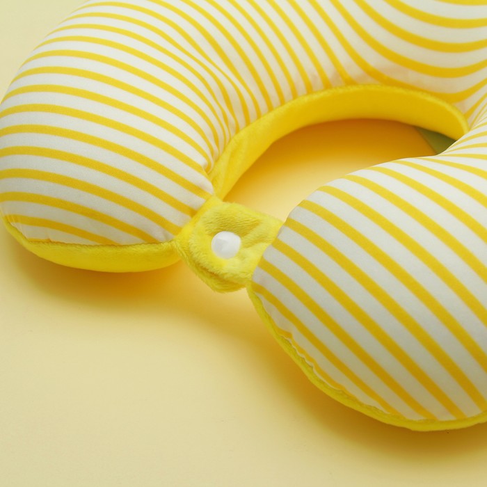 Мягкая игрушка-антистресс подголовник "Полосатик" с закплёпкой, цвет жёлтый