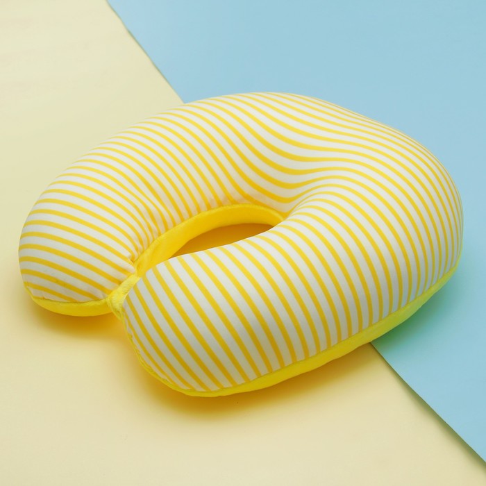 Мягкая игрушка-антистресс подголовник "Полосатик" с закплёпкой, цвет жёлтый